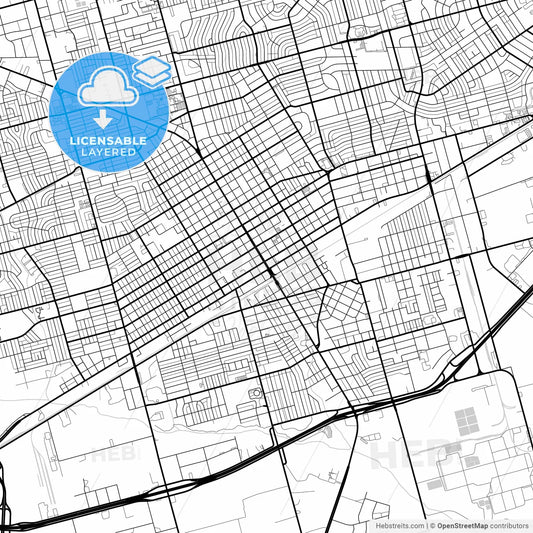Layered PDF map of Odessa, Texas, United States