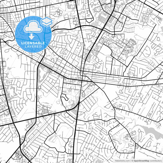 Layered PDF map of Wilmington, North Carolina, United States