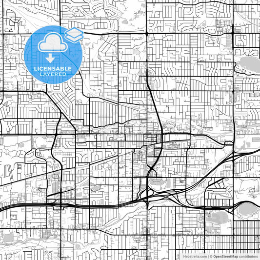 Layered PDF map of Arvada, Colorado, United States