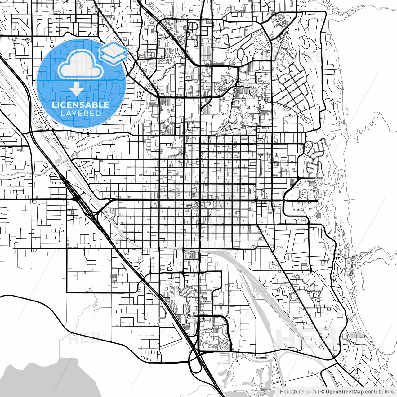 Layered PDF map of Provo, Utah, United States