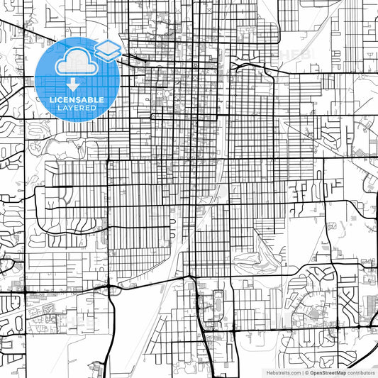Layered PDF map of Springfield, Illinois, United States