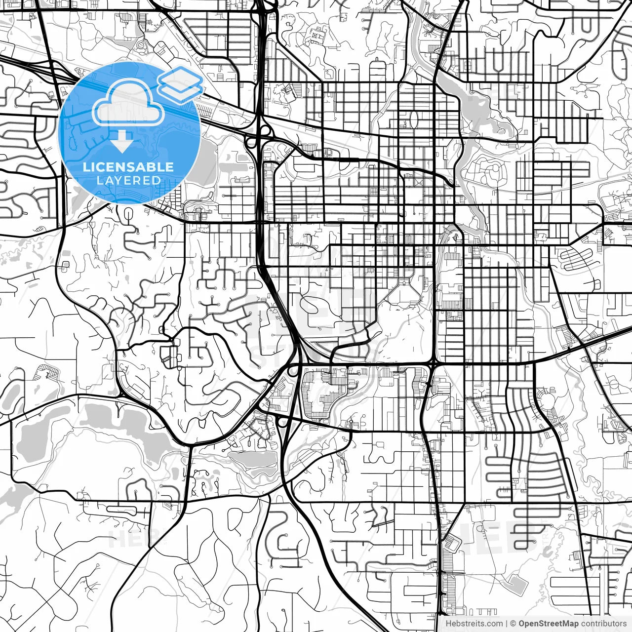 Layered PDF map of Rochester, Minnesota, United States