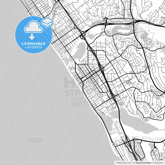 Layered PDF map of Carlsbad, California, United States