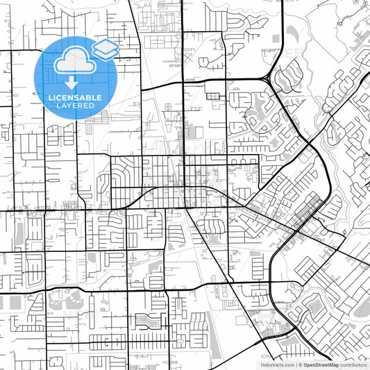 Layered PDF map of Pearland, Texas, United States