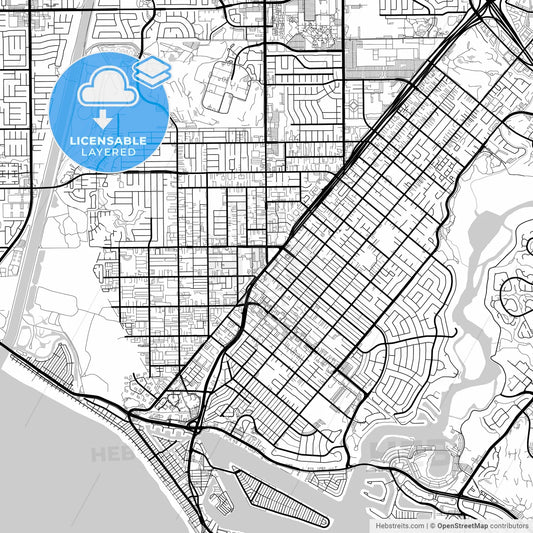 Layered PDF map of Costa Mesa, California, United States