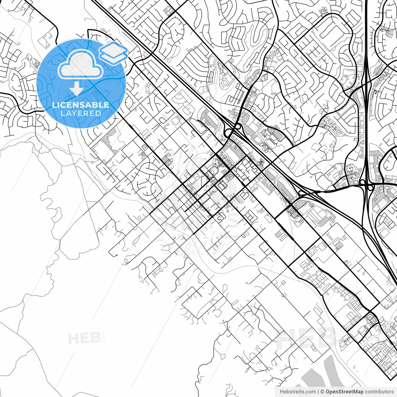 Layered PDF map of Murrieta, California, United States