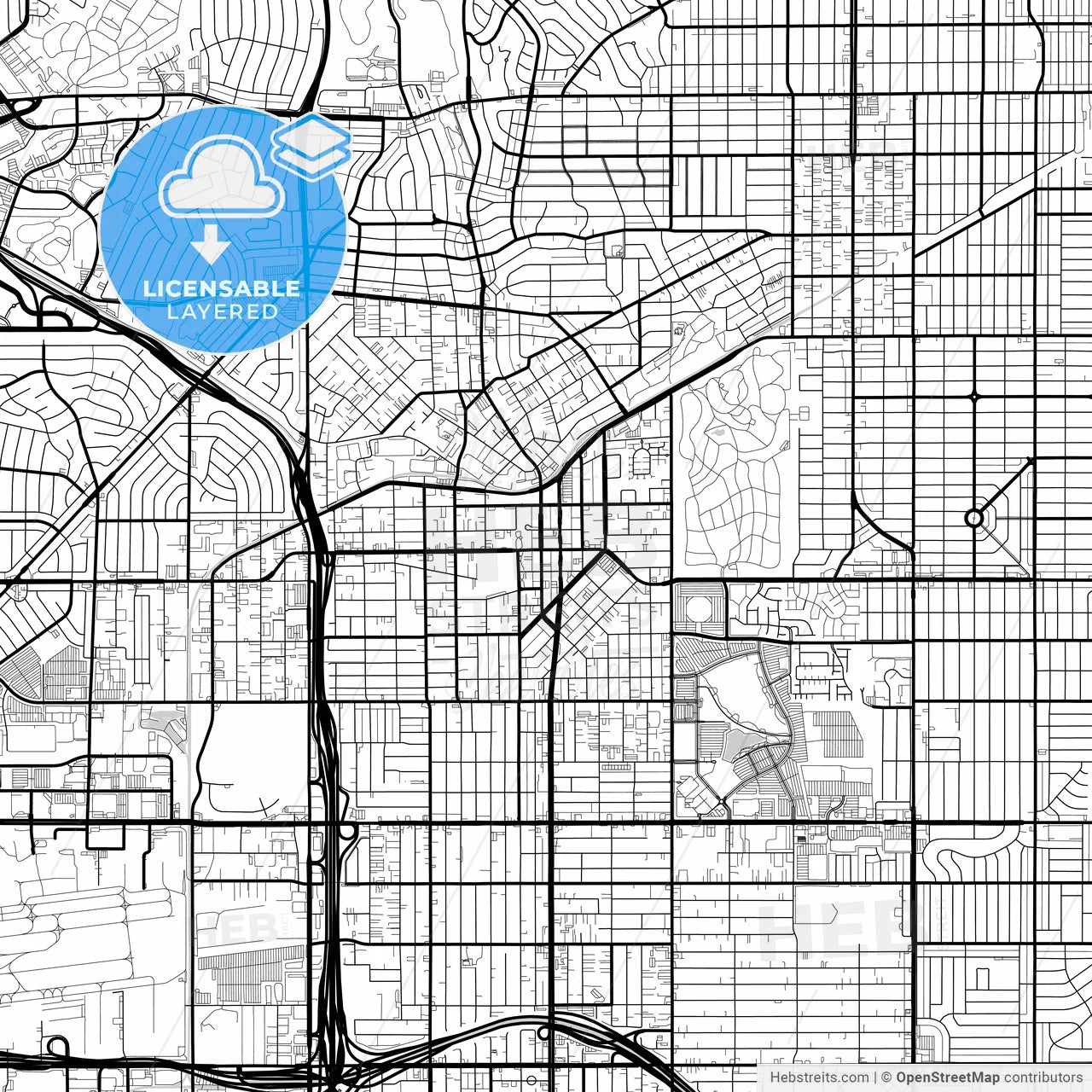 Layered PDF map of Inglewood, California, United States
