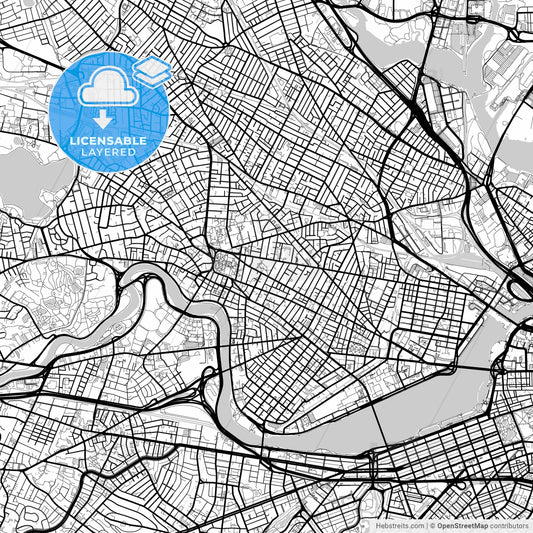 Layered PDF map of Cambridge, Massachusetts, United States