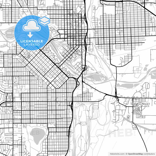 Layered PDF map of Pueblo, Colorado, United States