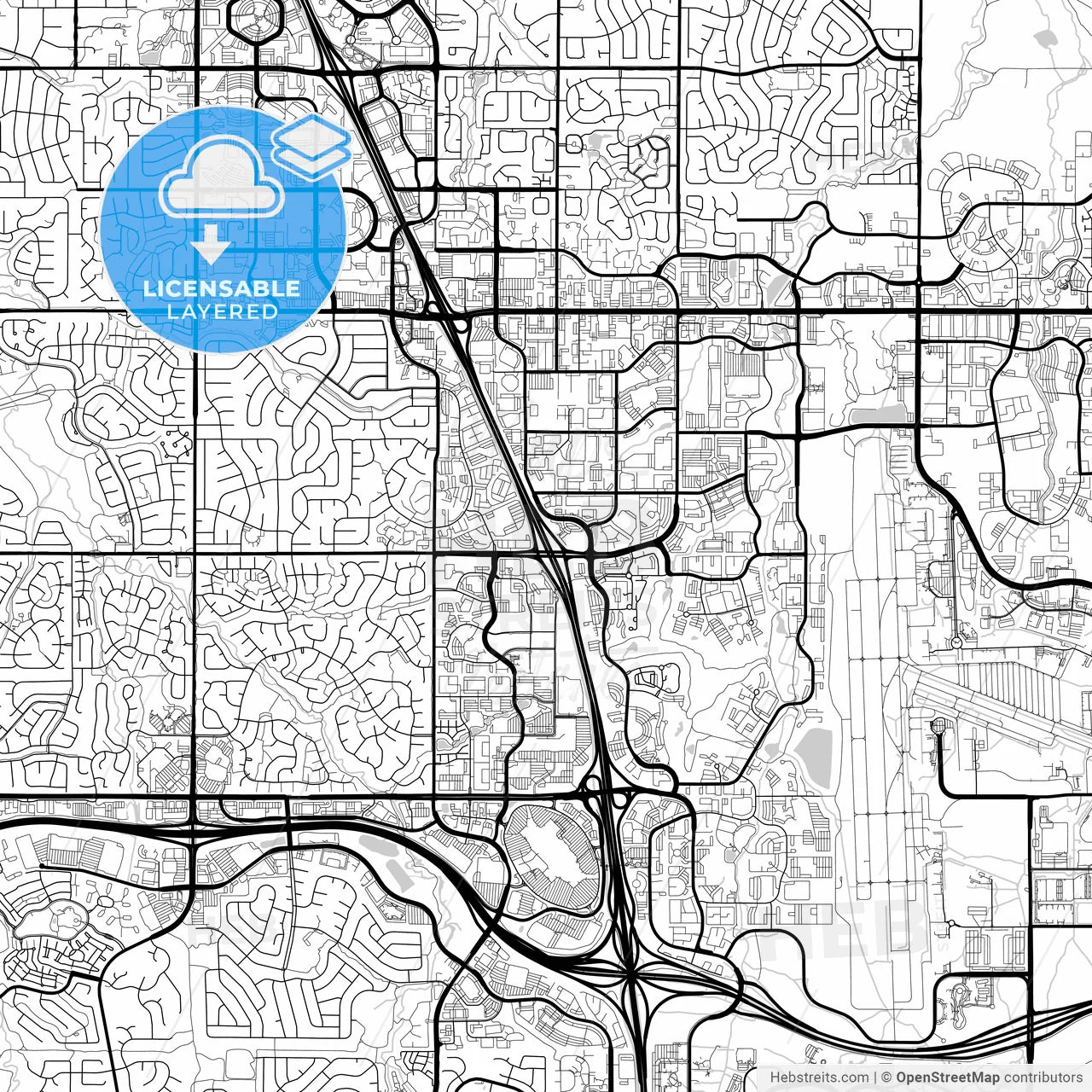Layered PDF map of Centennial, Colorado, United States