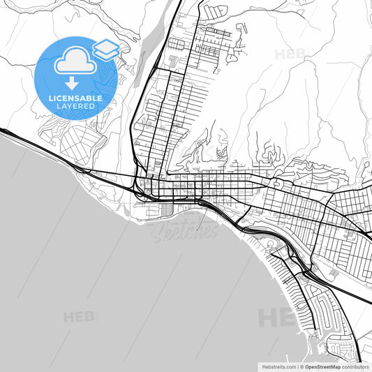 Layered PDF map of San Buenaventura, California, United States