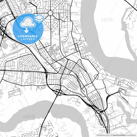 Layered PDF map of North Charleston, South Carolina, United States