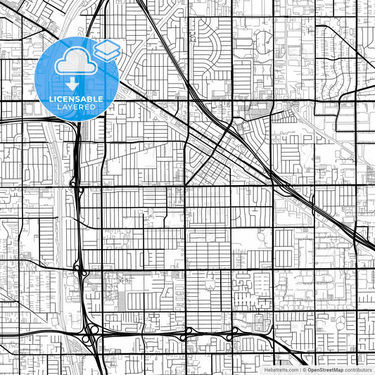 Layered PDF map of Norwalk, California, United States