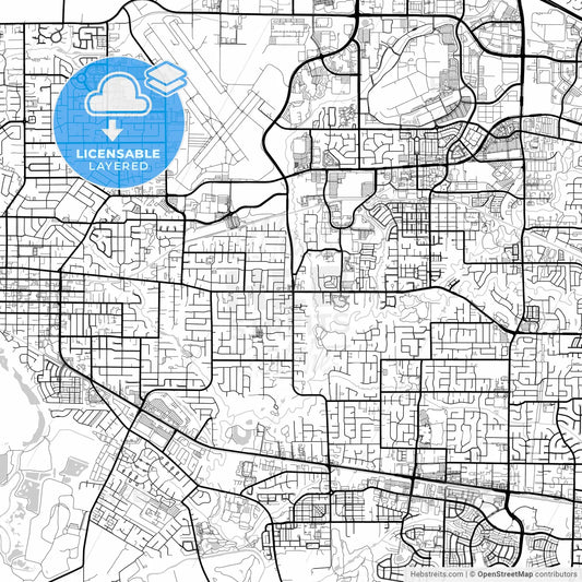 Layered PDF map of Hillsboro, Oregon, United States