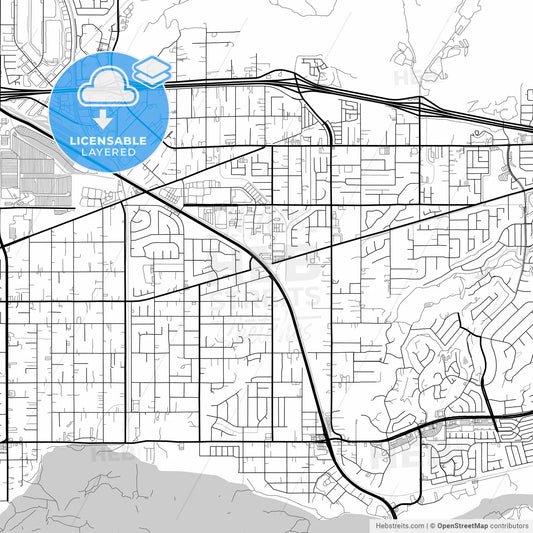 Layered PDF map of Jurupa Valley, California, United States