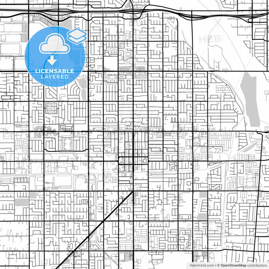 Layered PDF map of Rialto, California, United States