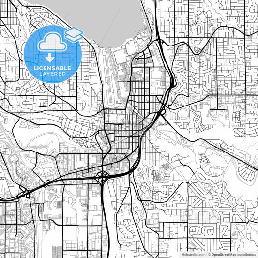 Layered PDF map of Renton, Washington, United States