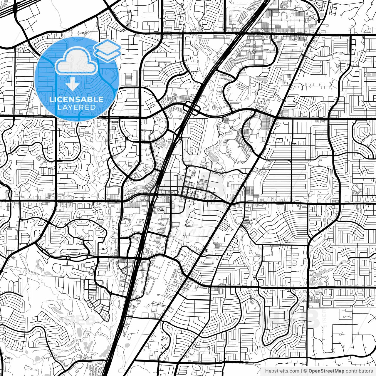 Layered PDF map of Allen, Texas, United States