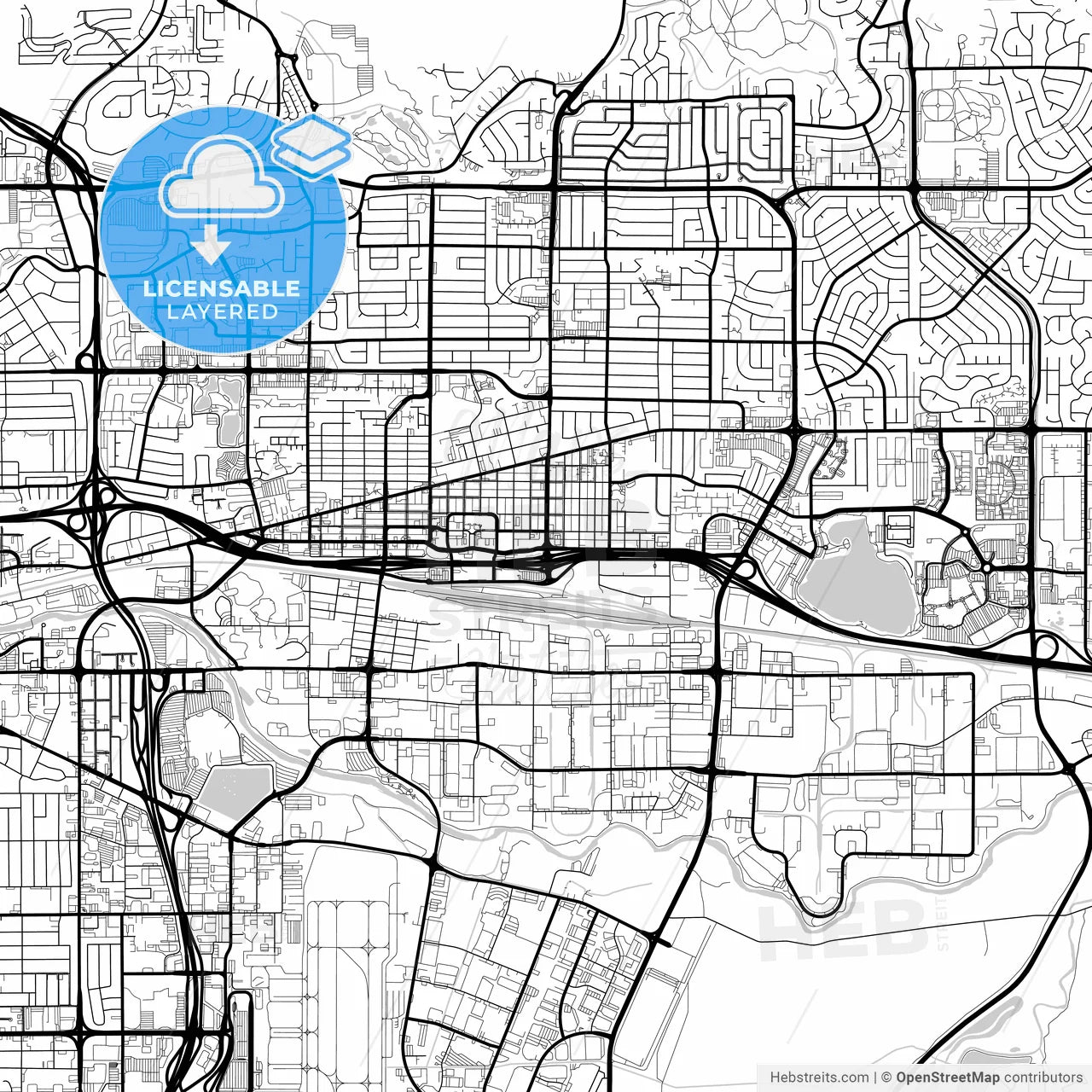 Layered PDF map of Sparks, Nevada, United States