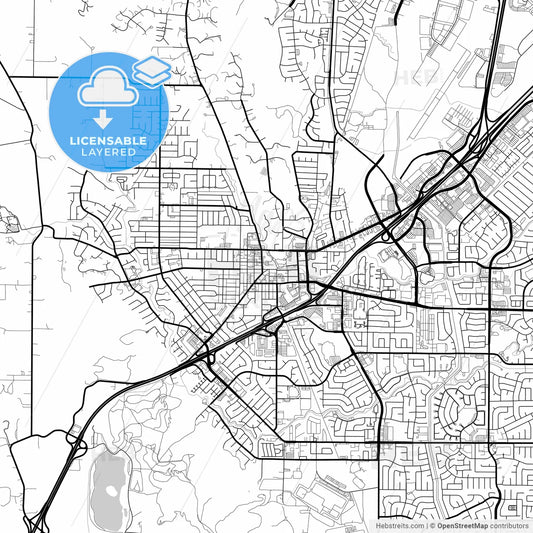 Layered PDF map of Vacaville, California, United States