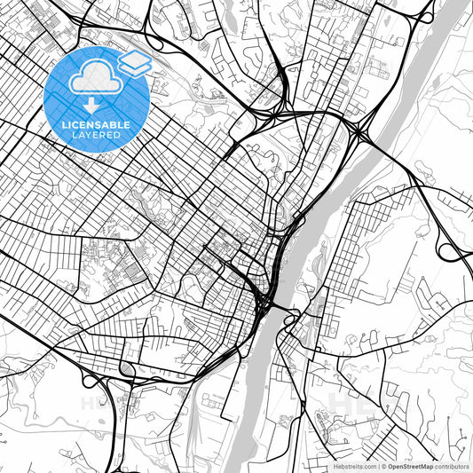 Layered PDF map of Albany, New York, United States