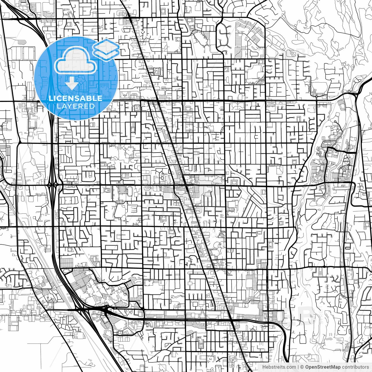 Layered PDF map of Orem, Utah, United States