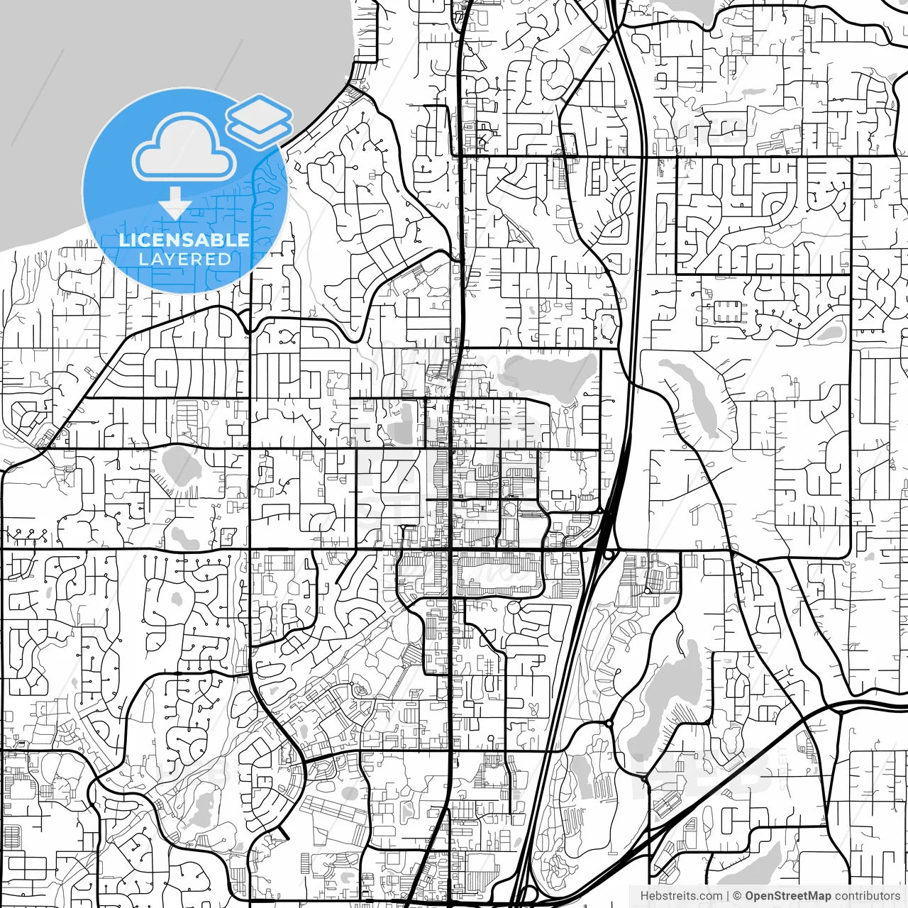 Layered PDF map of Federal Way, Washington, United States