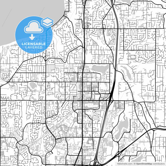Layered PDF map of Federal Way, Washington, United States