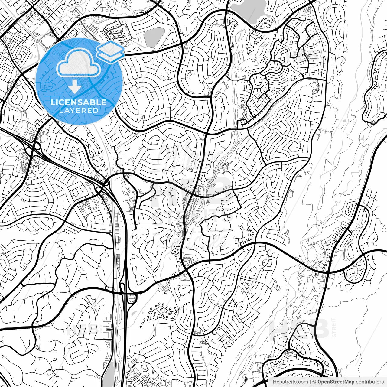 Layered PDF map of Mission Viejo, California, United States
