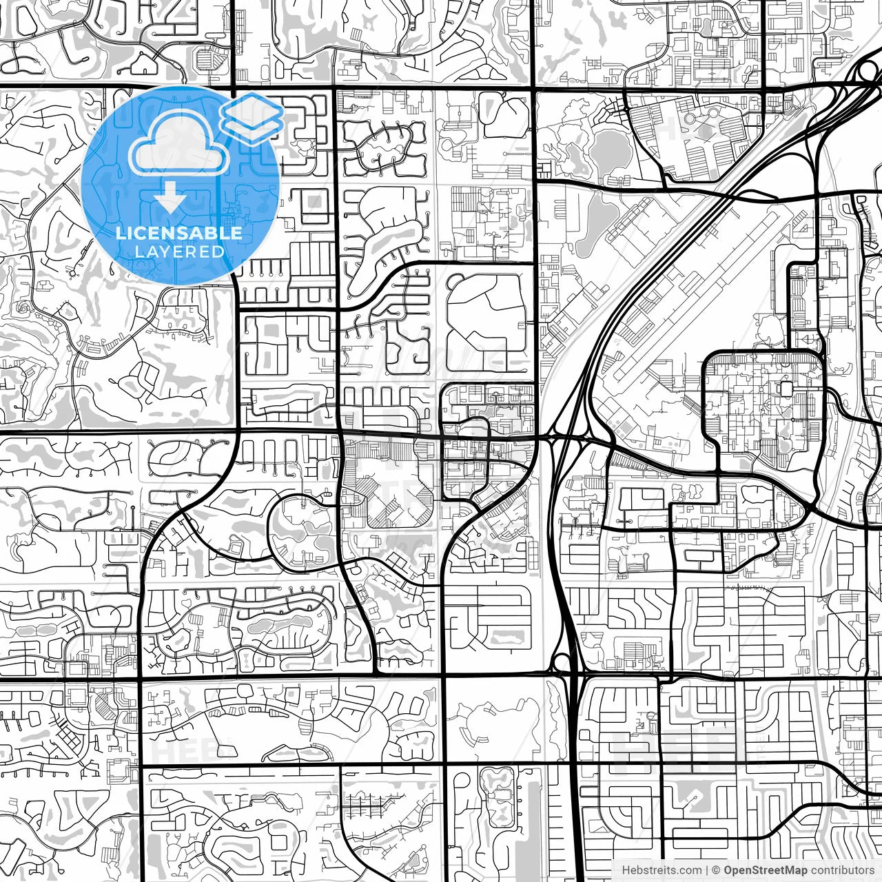 Layered PDF map of Boca Raton, Florida, United States