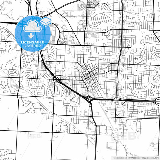 Layered PDF map of Lees Summit, Missouri, United States