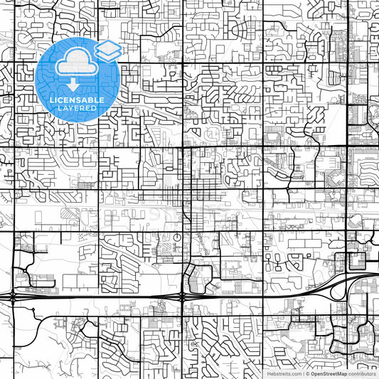 Layered PDF map of Meridian, Idaho, United States