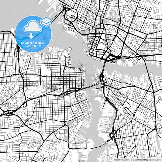 Layered PDF map of Portsmouth, Virginia, United States