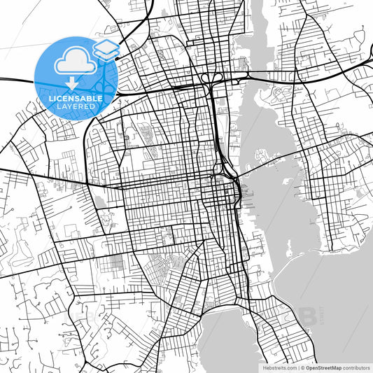 Layered PDF map of New Bedford, Massachusetts, United States
