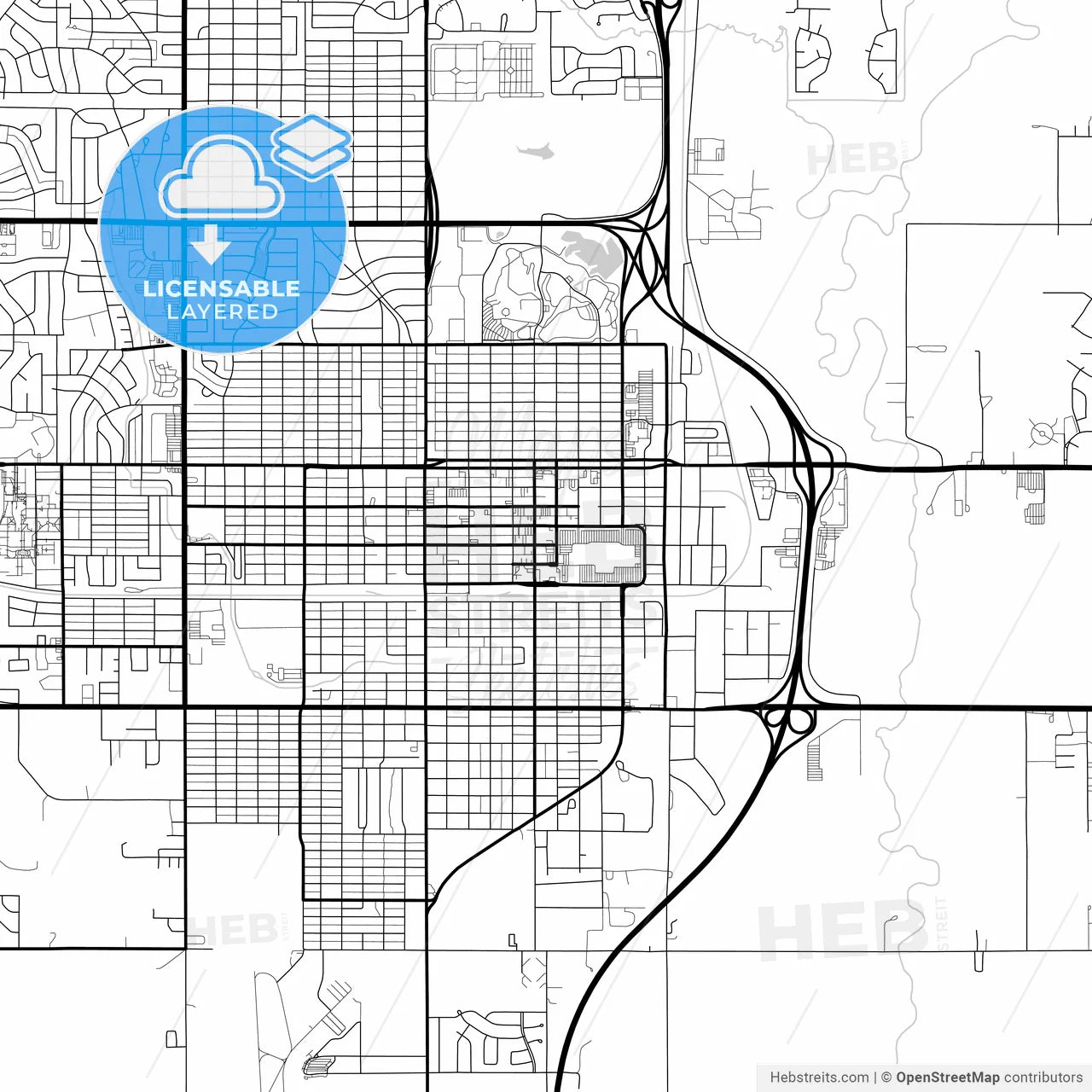 Layered PDF map of Lawton, Oklahoma, United States