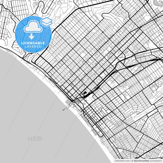 Layered PDF map of Santa Monica, California, United States