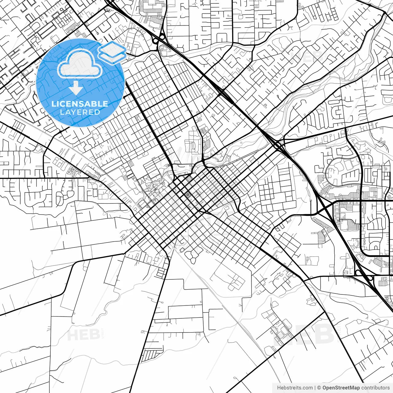 Layered PDF map of Chico, California, United States