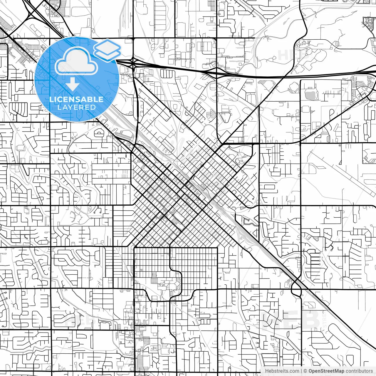 Layered PDF map of Nampa, Idaho, United States