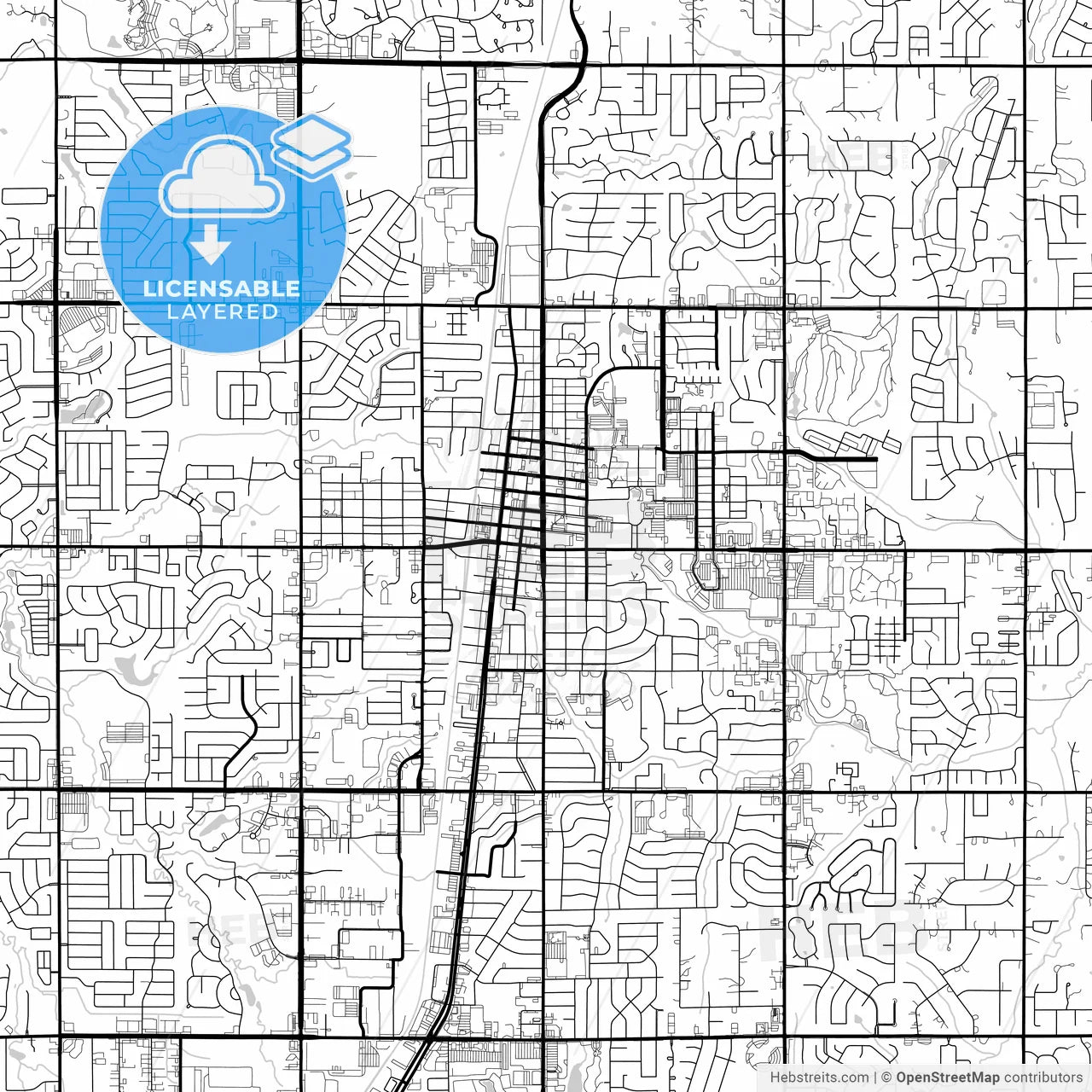 Layered PDF map of Edmond, Oklahoma, United States