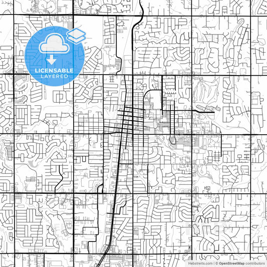 Layered PDF map of Edmond, Oklahoma, United States