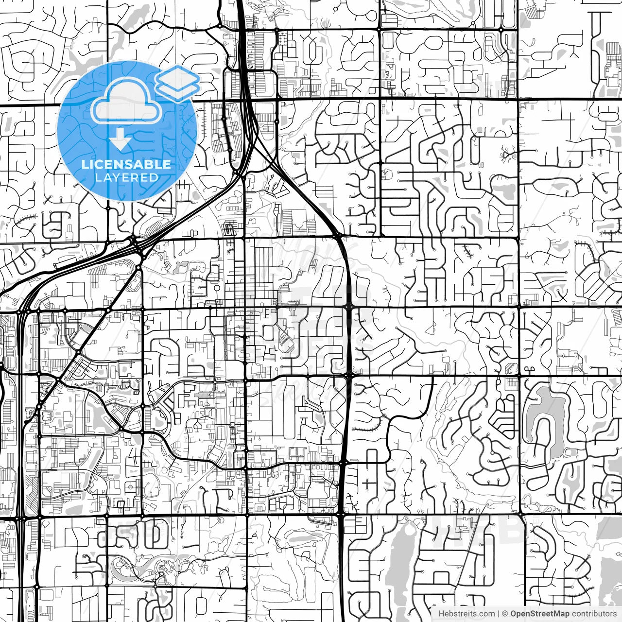 Layered PDF map of Carmel, Indiana, United States