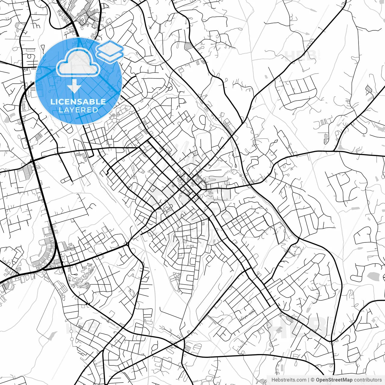 Layered PDF map of Concord, North Carolina, United States