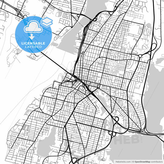 Layered PDF map of Fall River, Massachusetts, United States