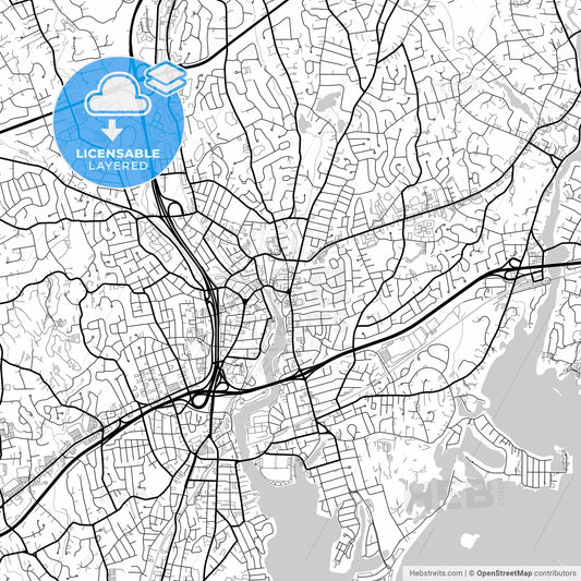 Layered PDF map of Norwalk, Connecticut, United States