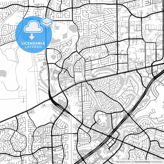 Layered PDF map of Sugar Land, Texas, United States