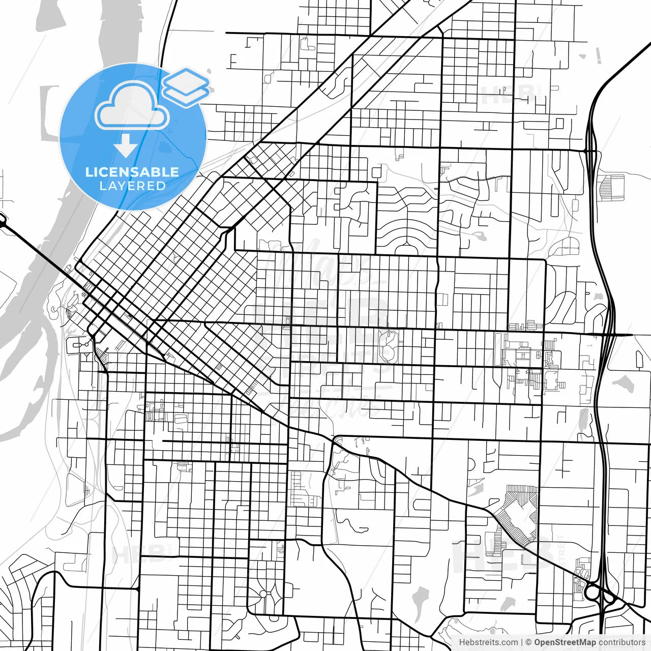 Layered PDF map of Fort Smith, Arkansas, United States