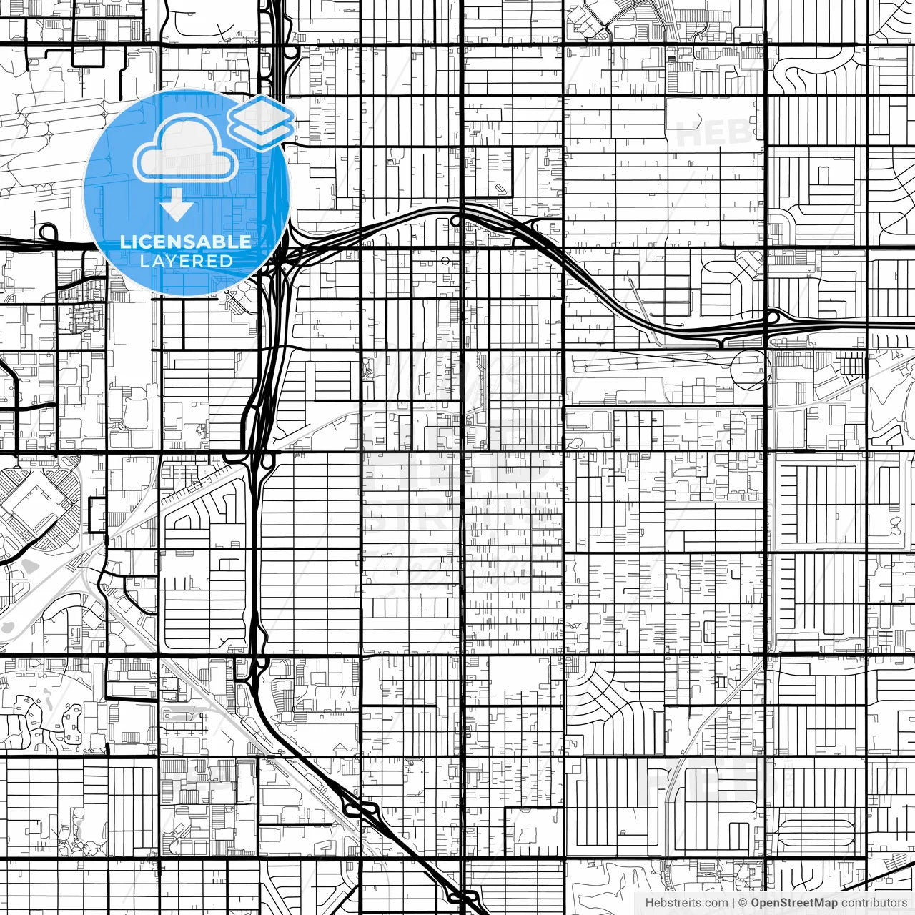 Layered PDF map of Hawthorne, California, United States