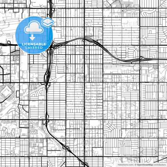 Layered PDF map of Hawthorne, California, United States