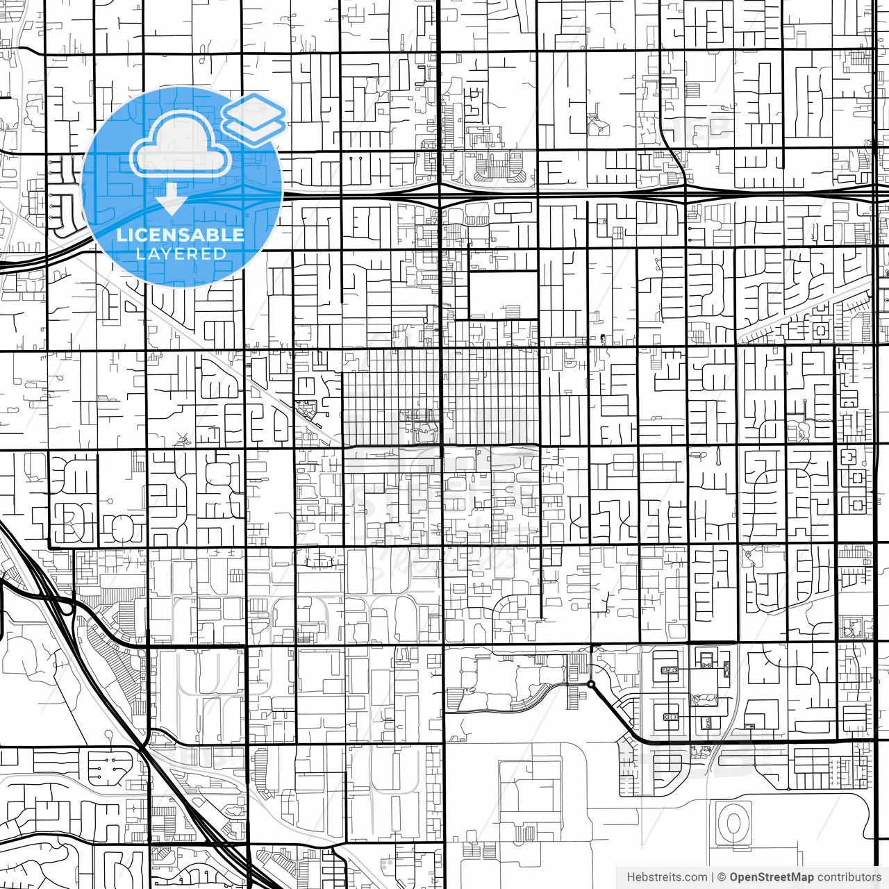 Layered PDF map of Chino, California, United States