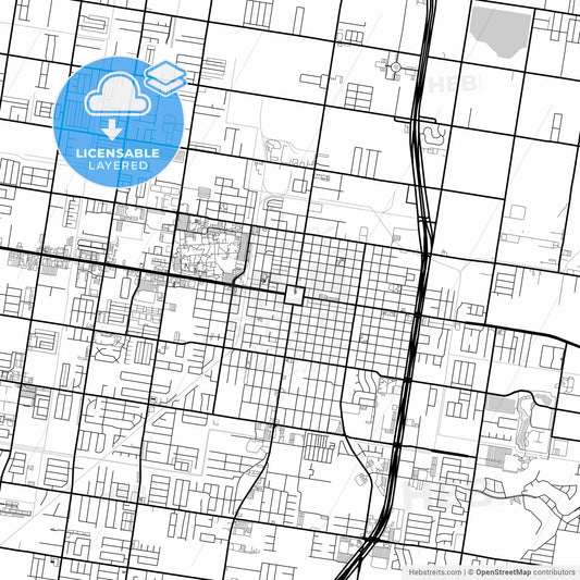 Layered PDF map of Edinburg, Texas, United States